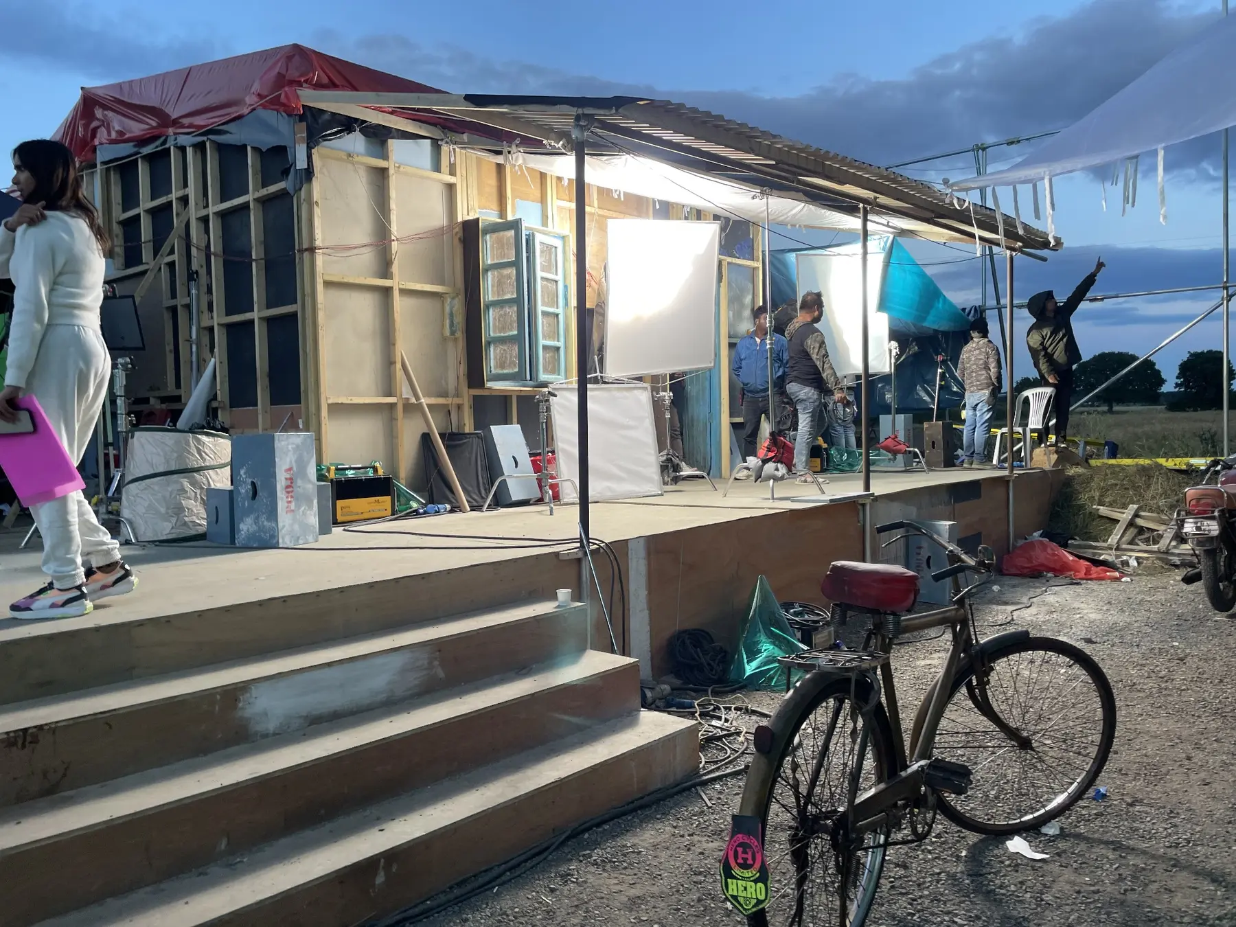 Purpose-built village structure and lighting equipment on Mission Raniganj