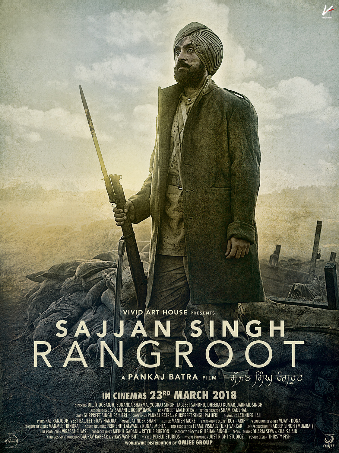Official theatrical poster for Sajjan Singh Rangroot starring Diljit Dosanjh