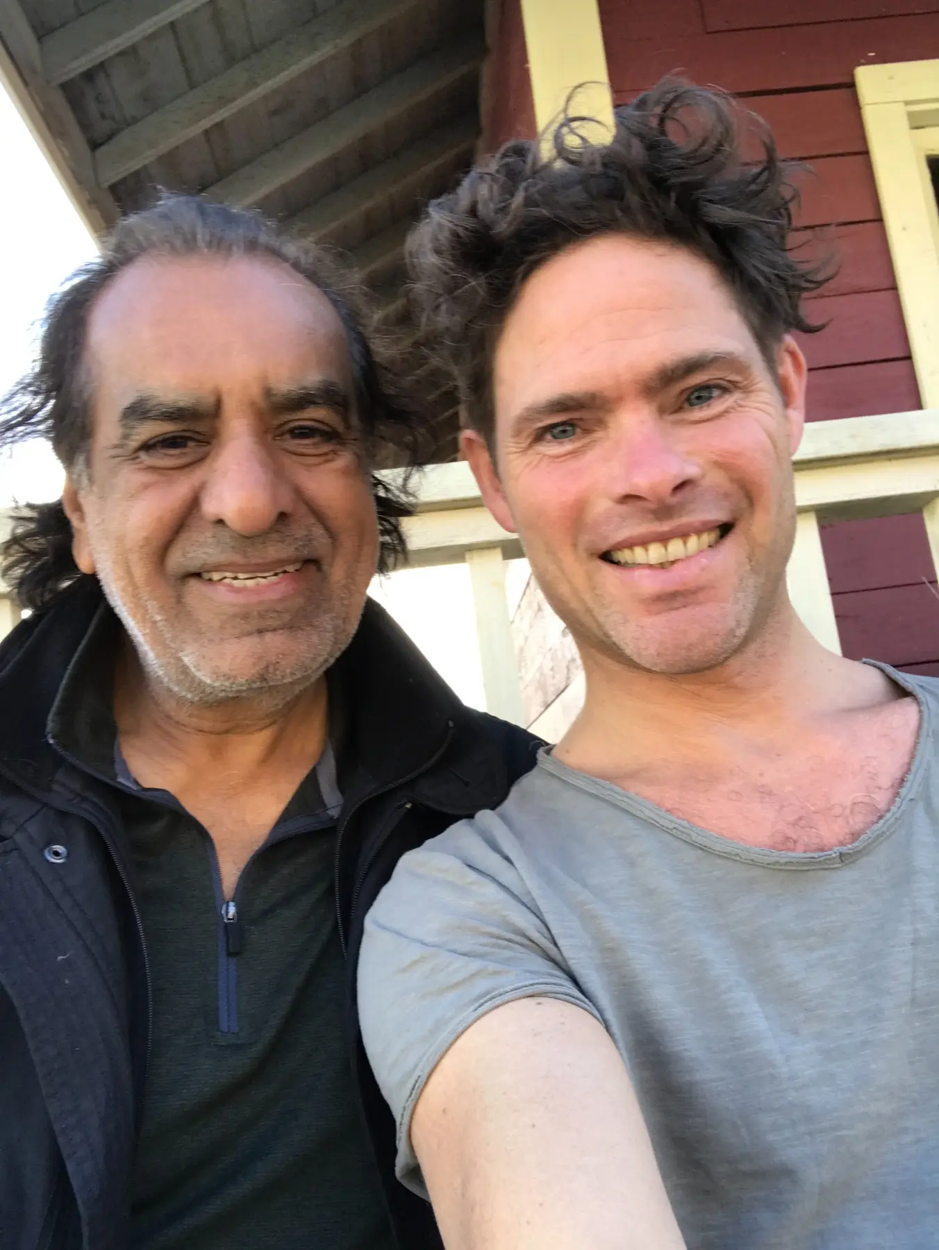 Director Kavi Raz with Alex Reece on the Canadian set of Sarabha